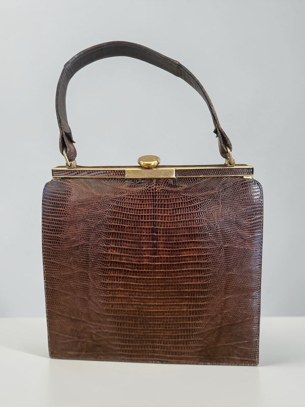 Vintage Bellestone 1950s Genuine Lizard Handbag